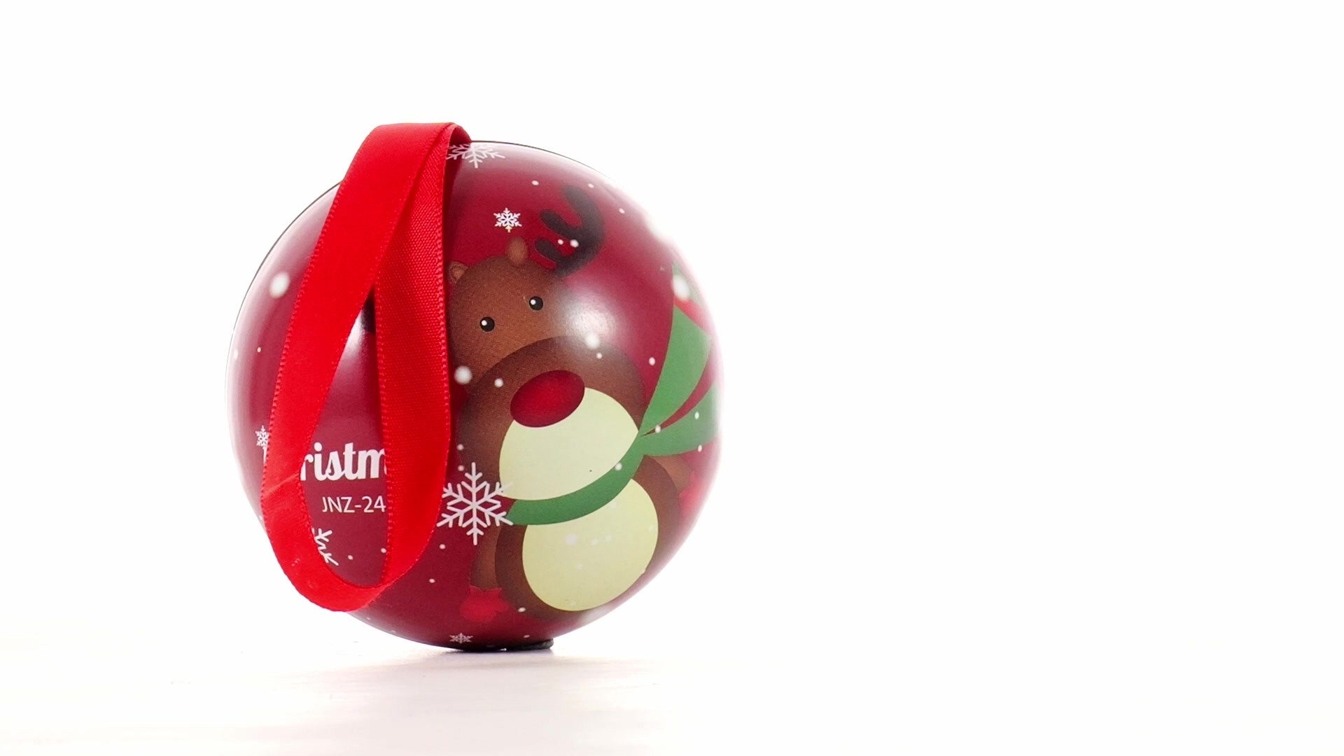 Glob de brad metalic rosu cu model ren Ø7 cm XM787812 - Green Print