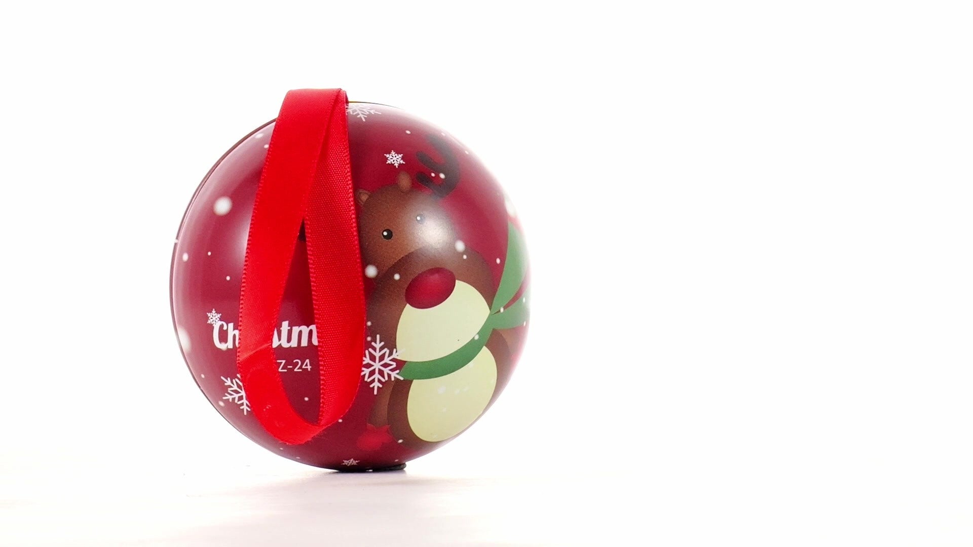 Glob de brad metalic rosu cu model ren Ø7 cm XM787812 - Green Print