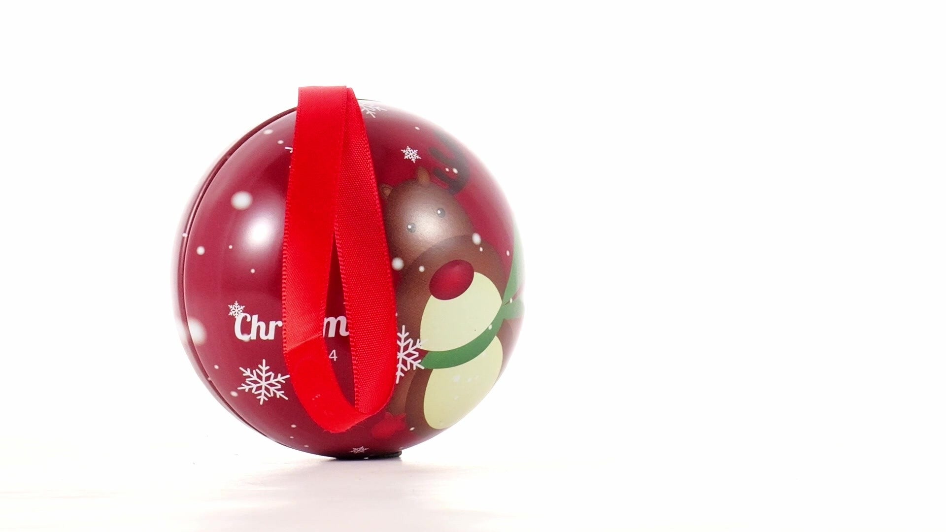 Glob de brad metalic rosu cu model ren Ø7 cm XM787812 - Green Print