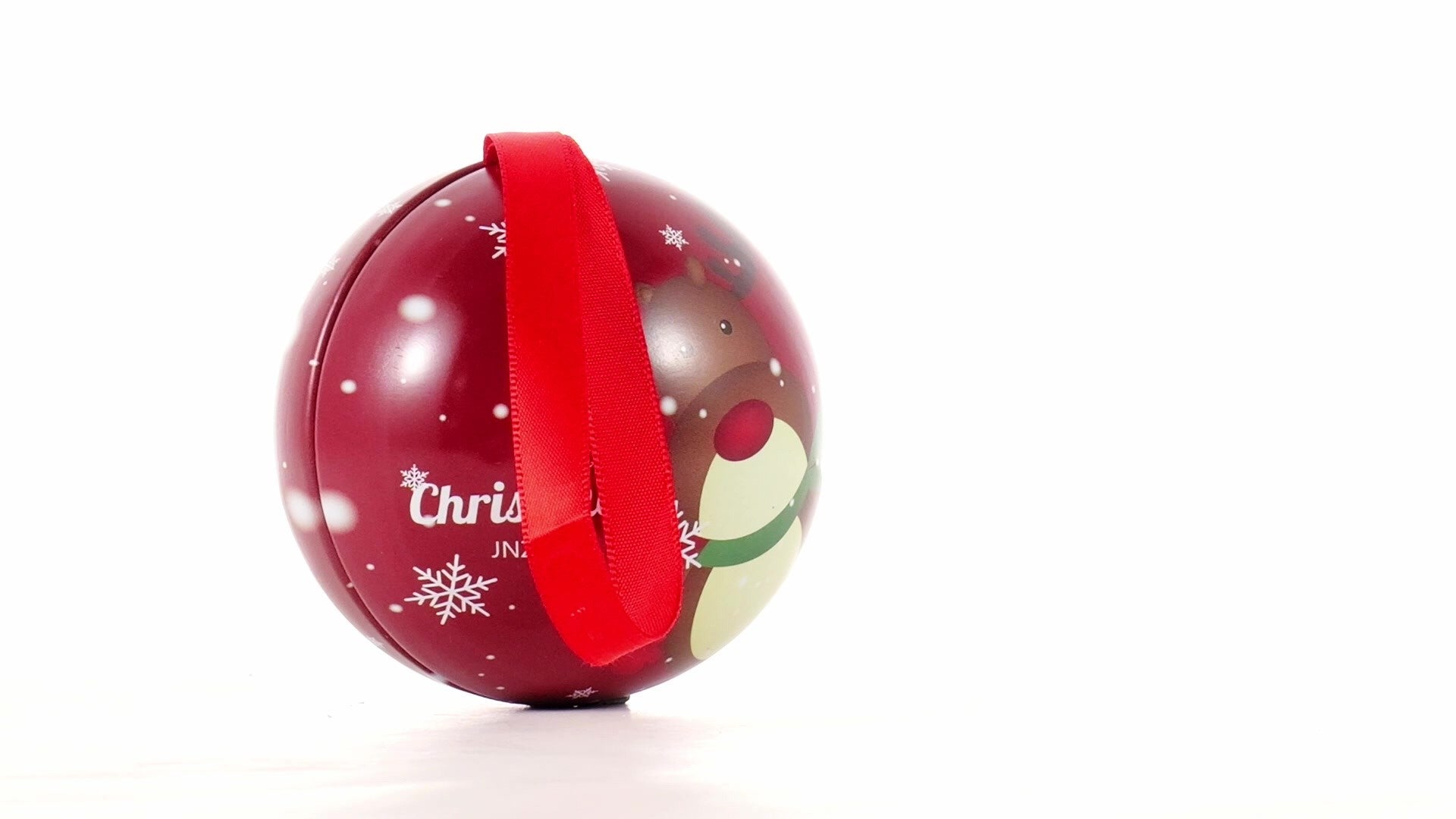 Glob de brad metalic rosu cu model ren Ø7 cm XM787812 - Green Print