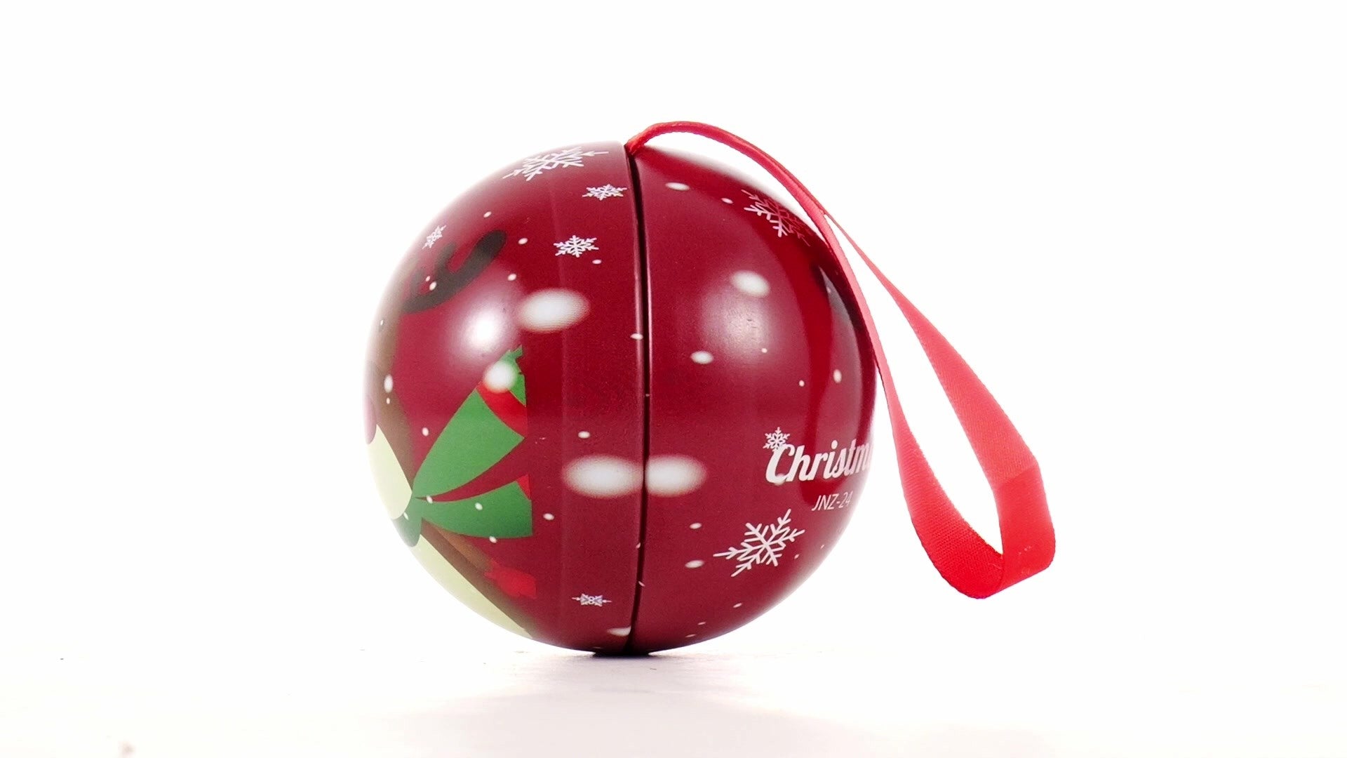 Glob de brad metalic rosu cu model ren Ø7 cm XM787812 - Green Print