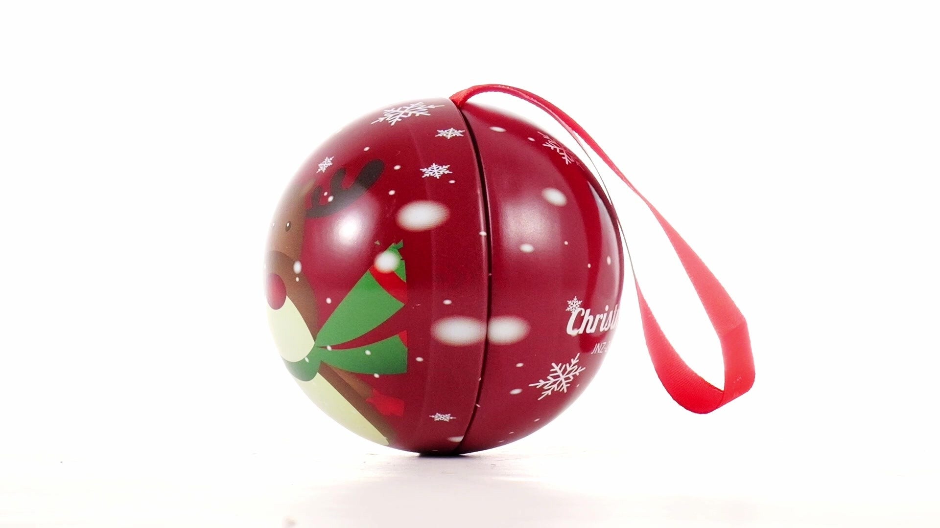 Glob de brad metalic rosu cu model ren Ø7 cm XM787812 - Green Print