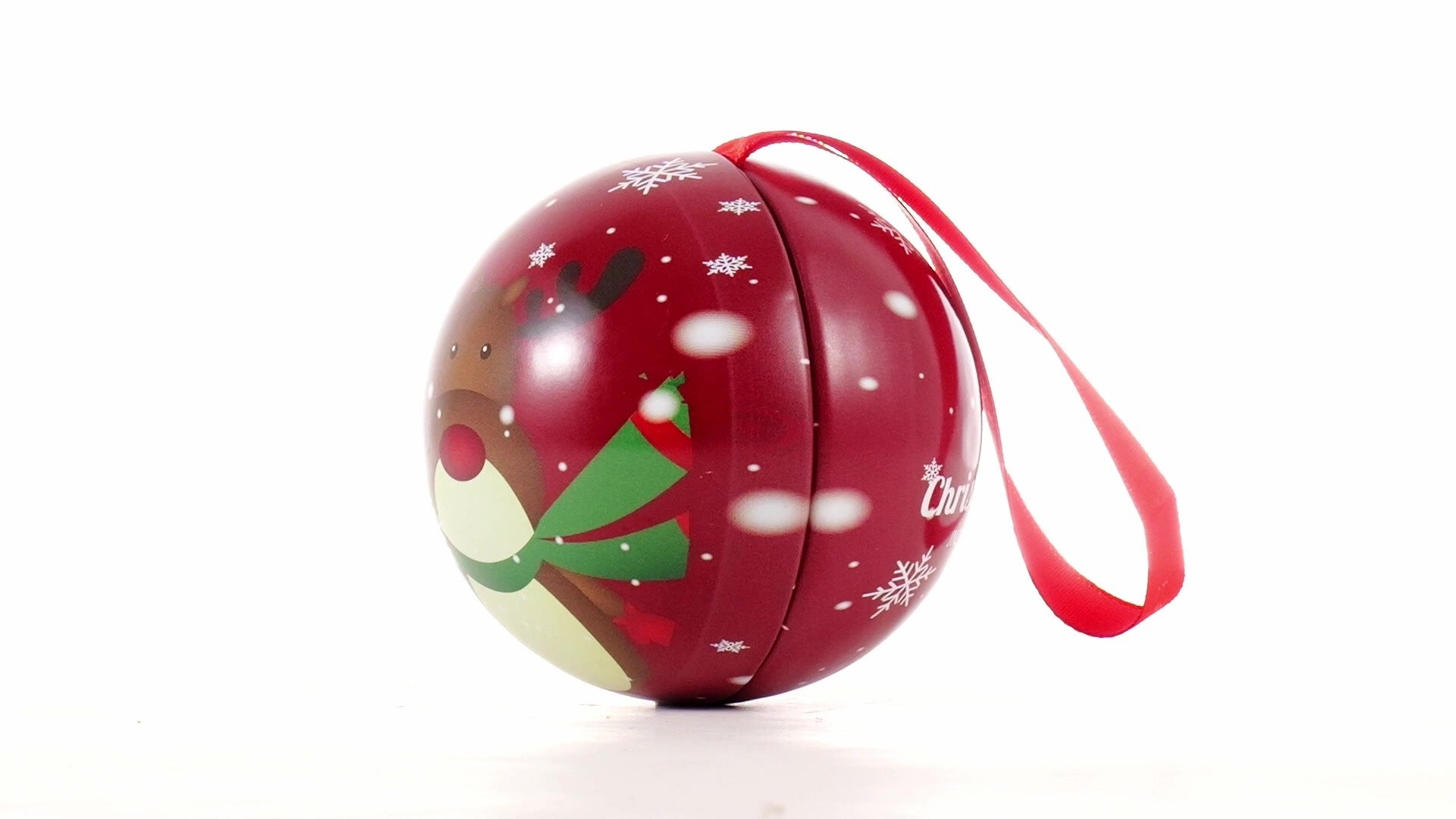 Glob de brad metalic rosu cu model ren Ø7 cm XM787812 - Green Print