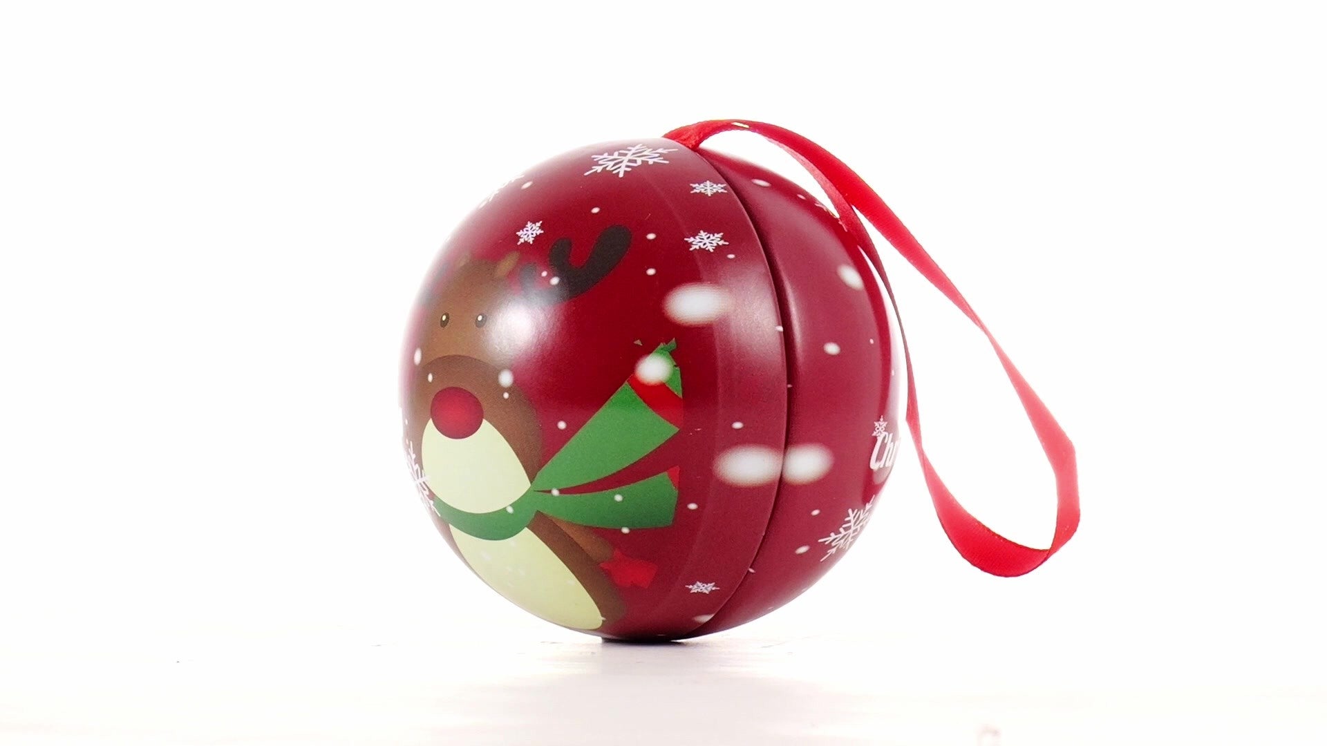 Glob de brad metalic rosu cu model ren Ø7 cm XM787812 - Green Print