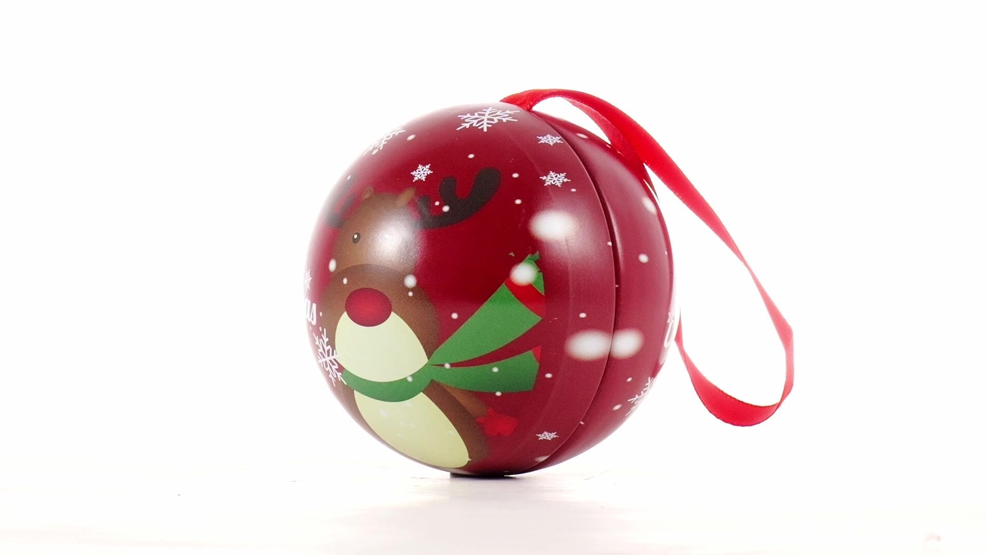 Glob de brad metalic rosu cu model ren Ø7 cm XM787812 - Green Print