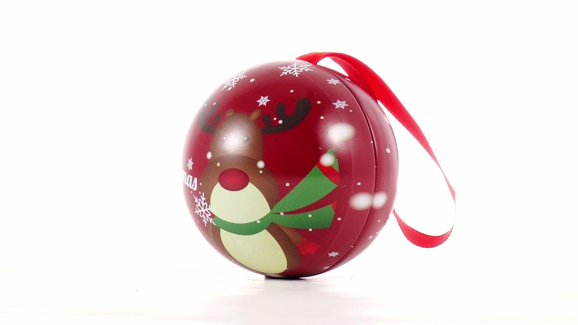 Glob de brad metalic rosu cu model ren Ø7 cm XM787812 - Green Print