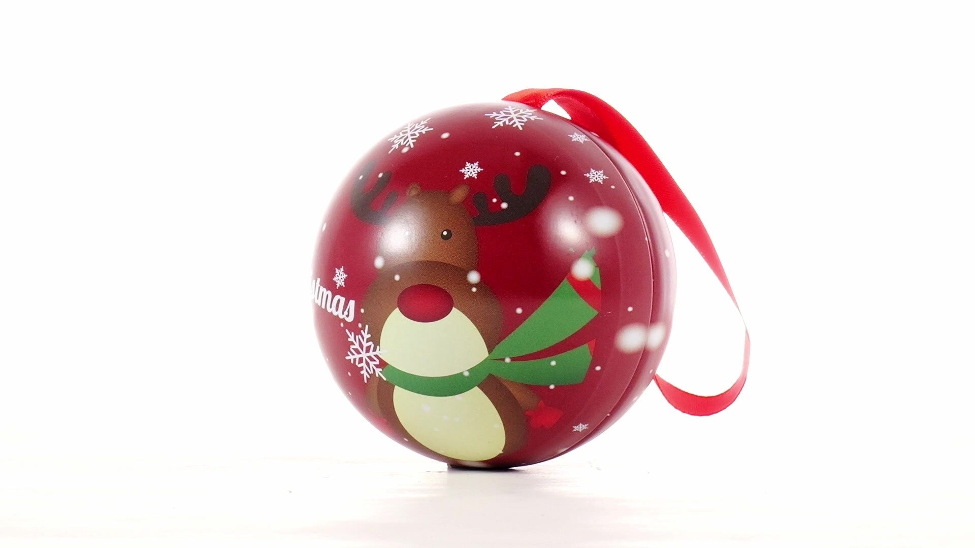 Glob de brad metalic rosu cu model ren Ø7 cm XM787812 - Green Print