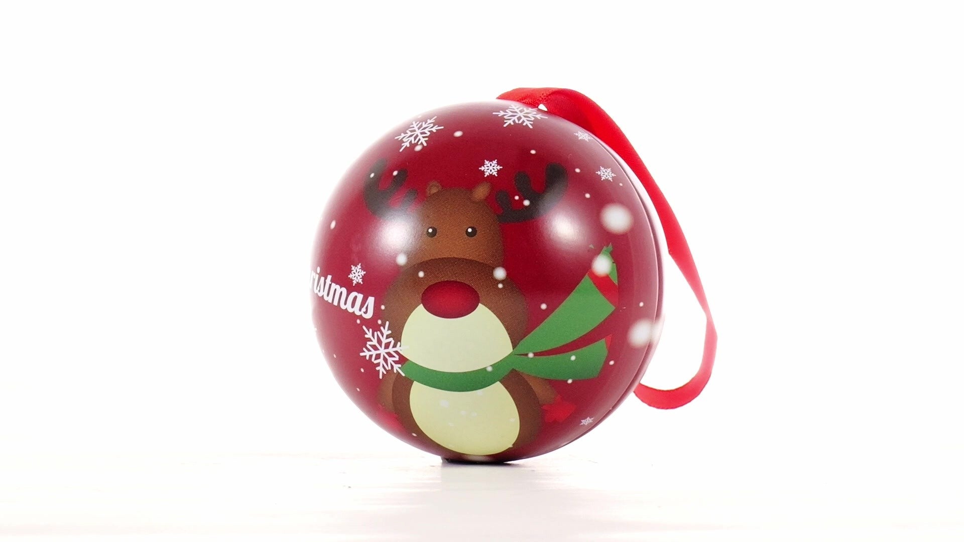 Glob de brad metalic rosu cu model ren Ø7 cm XM787812 - Green Print