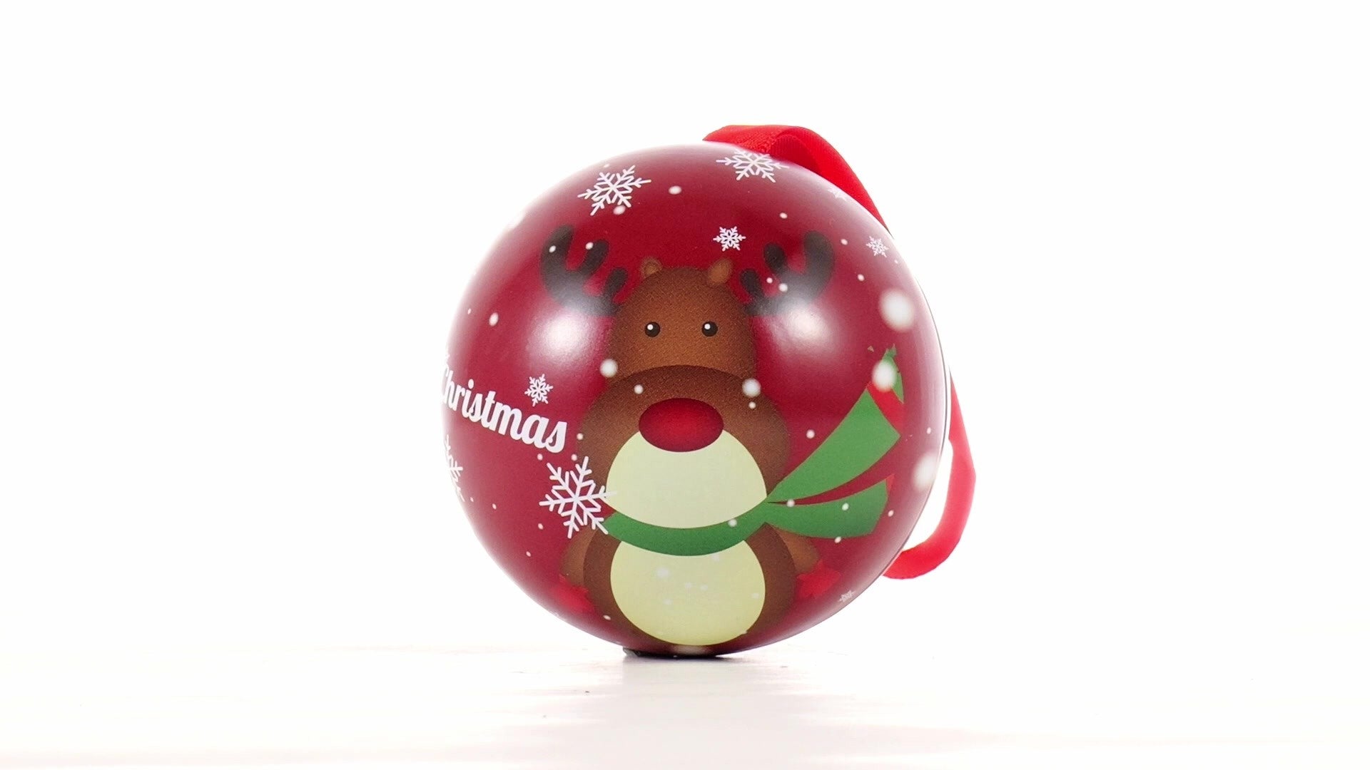 Glob de brad metalic rosu cu model ren Ø7 cm XM787812 - Green Print