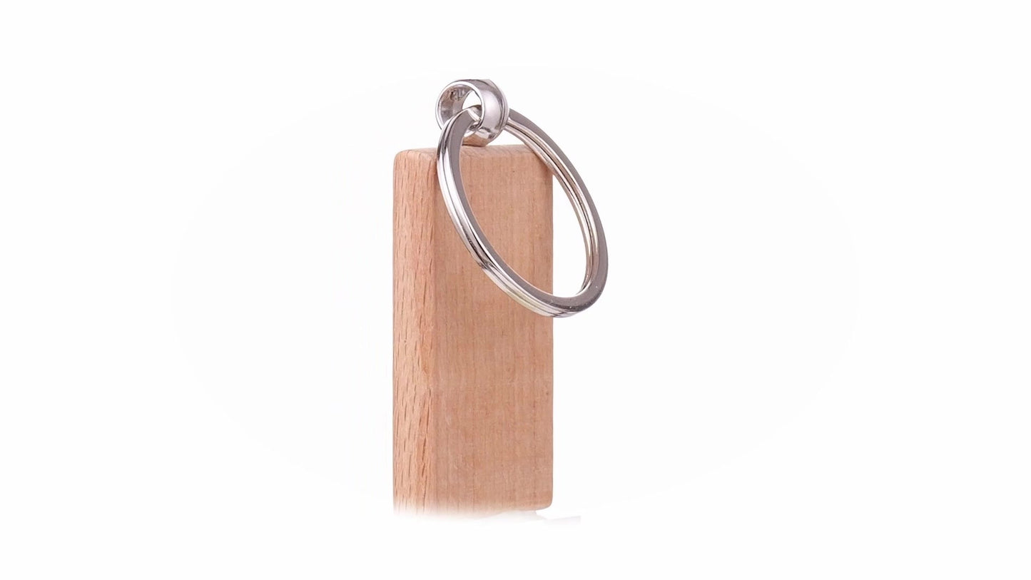 Rectangular wooden keychain