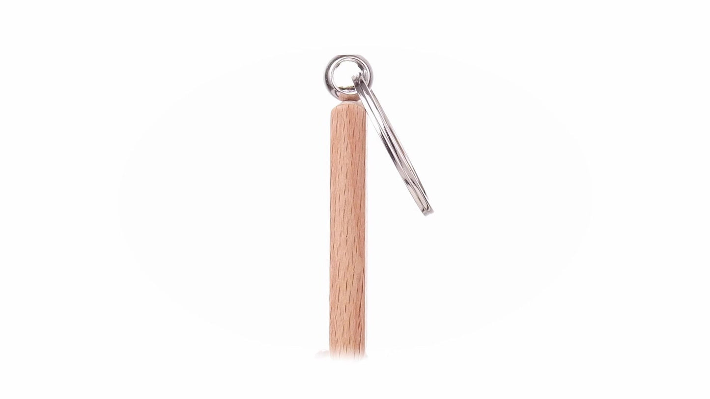Rectangular wooden keychain