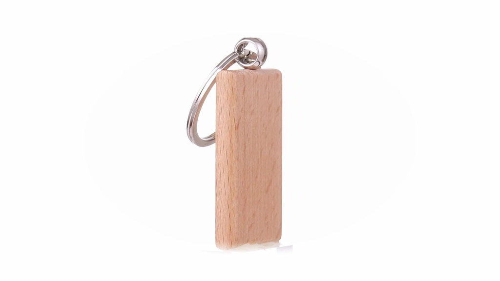 Rectangular wooden keychain