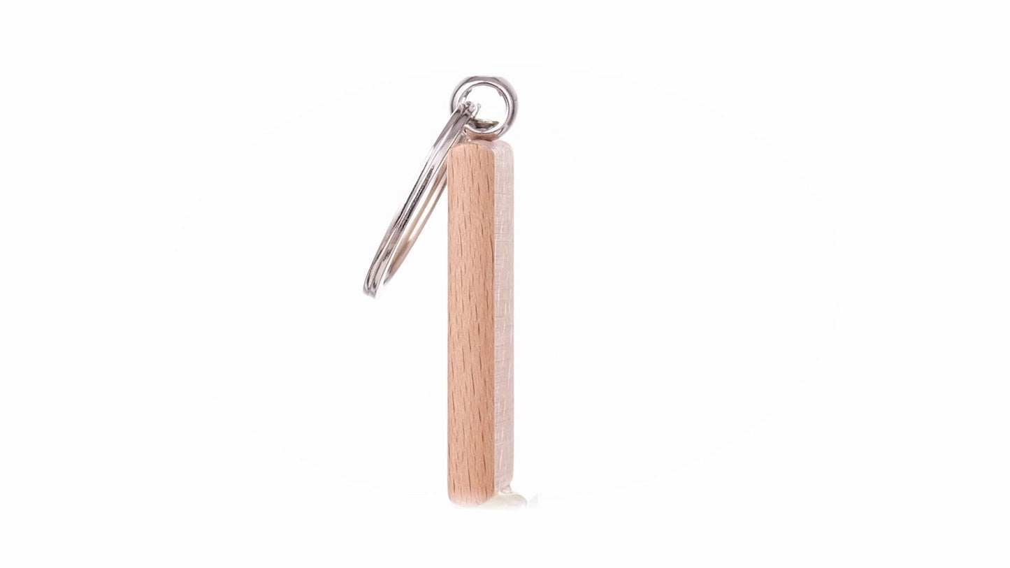 Rectangular wooden keychain