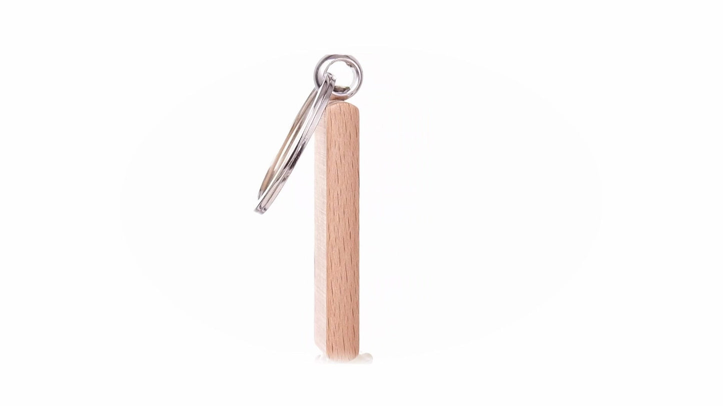Rectangular wooden keychain