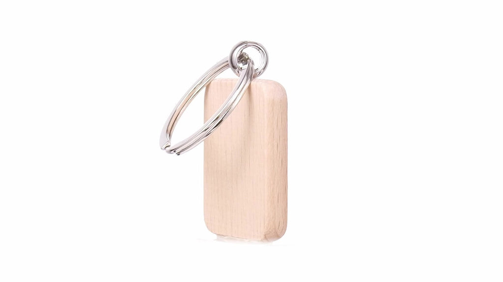 Square wooden keychain