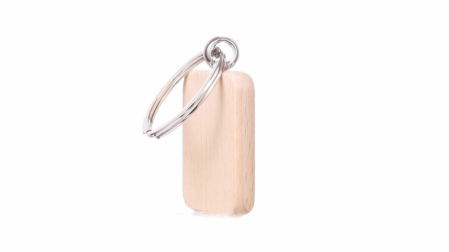 Square wooden keychain