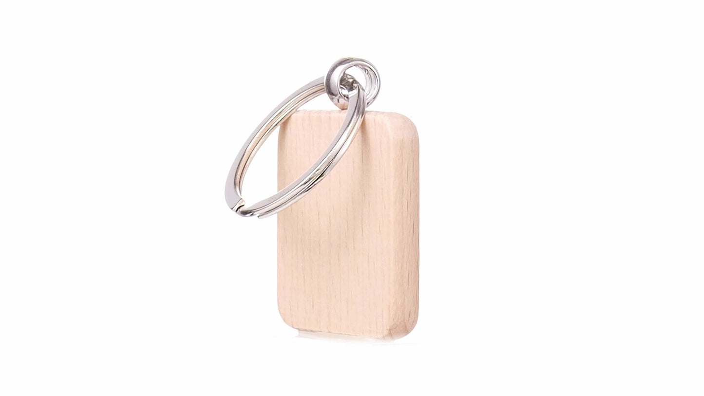 Square wooden keychain