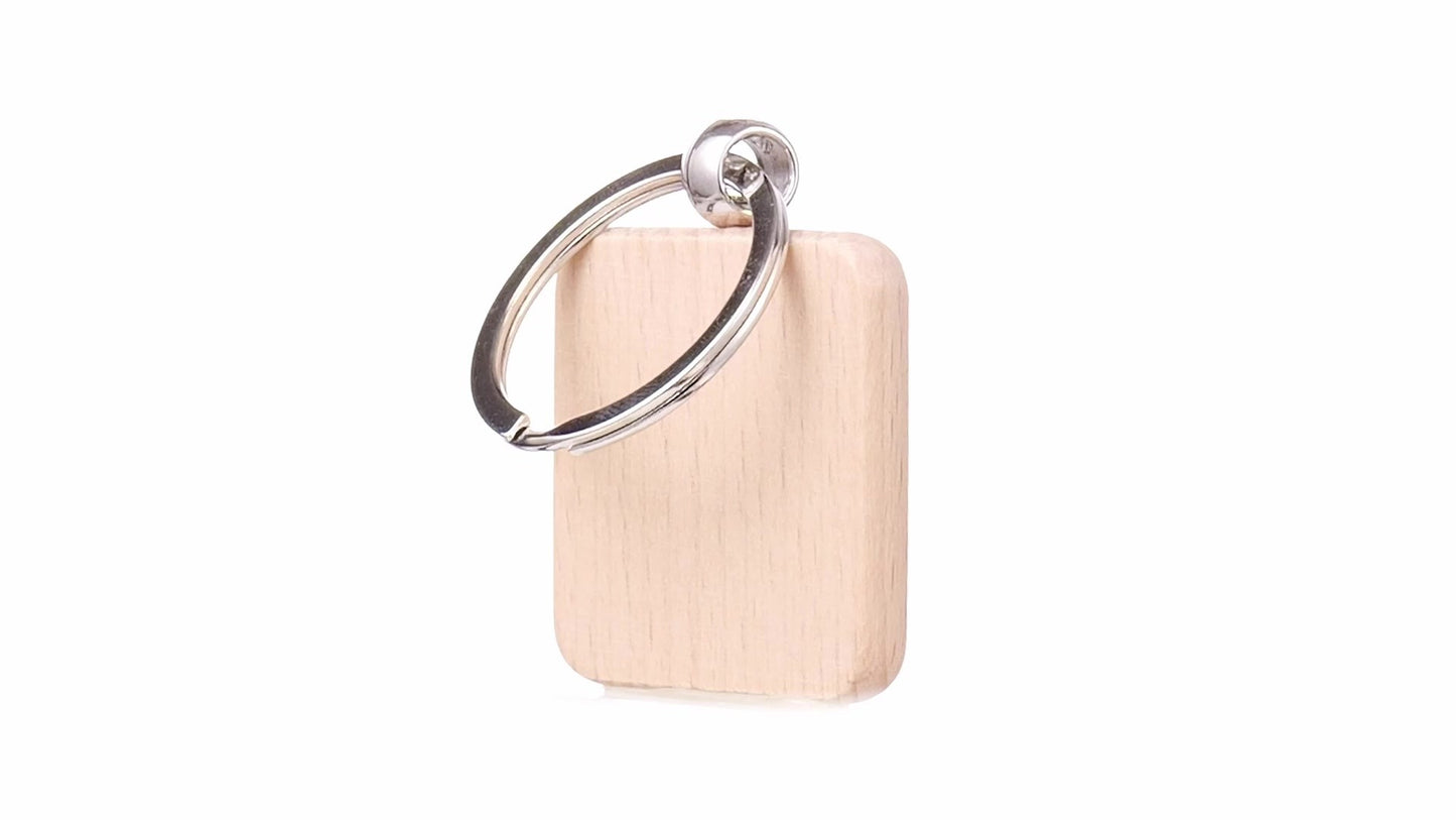 Square wooden keychain