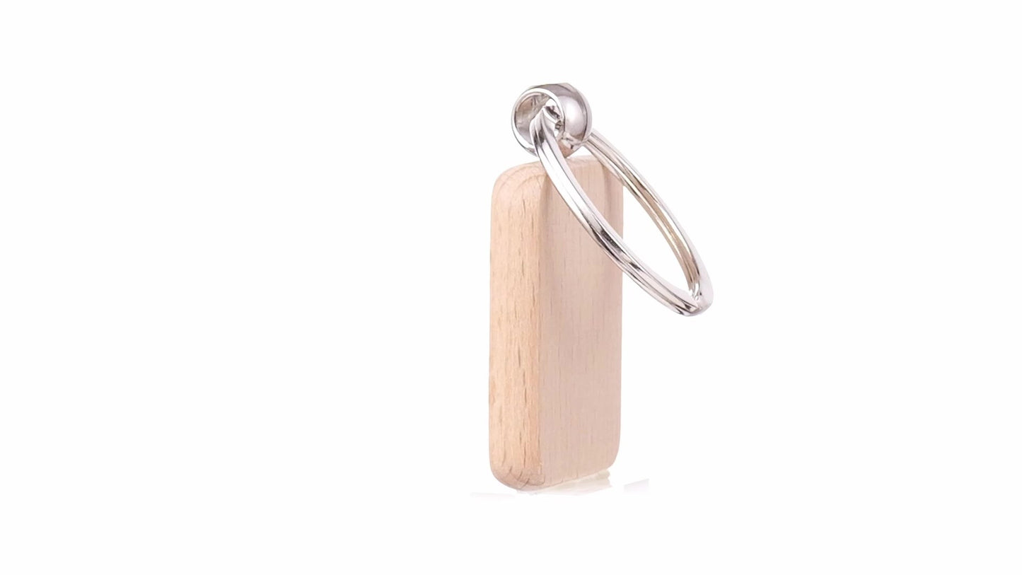 Square wooden keychain