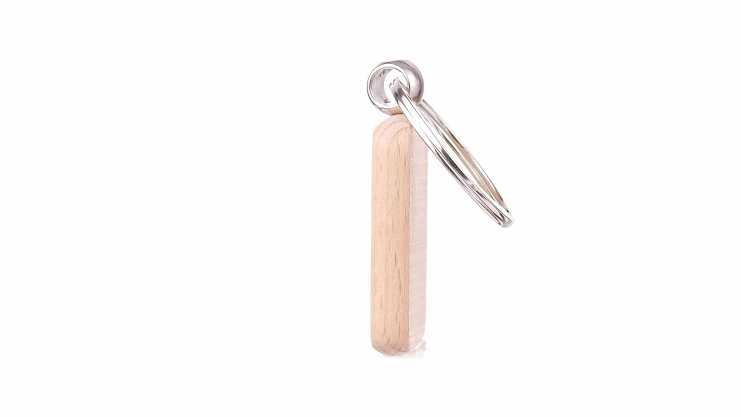 Square wooden keychain