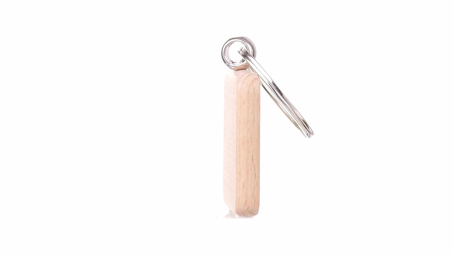Square wooden keychain