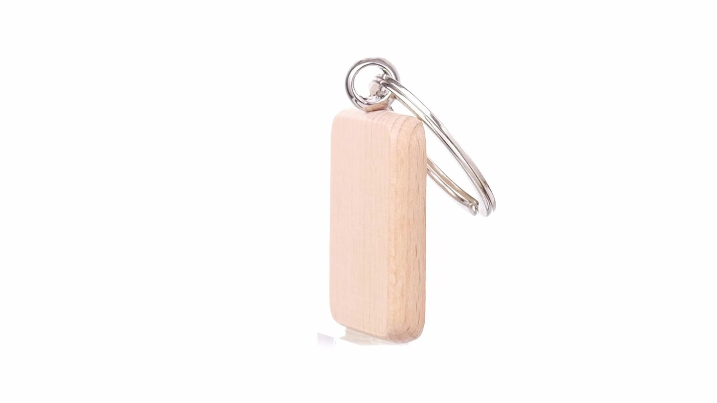 Square wooden keychain