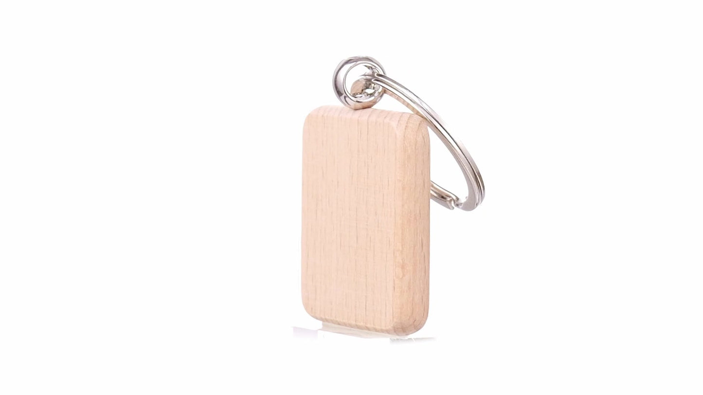 Square wooden keychain