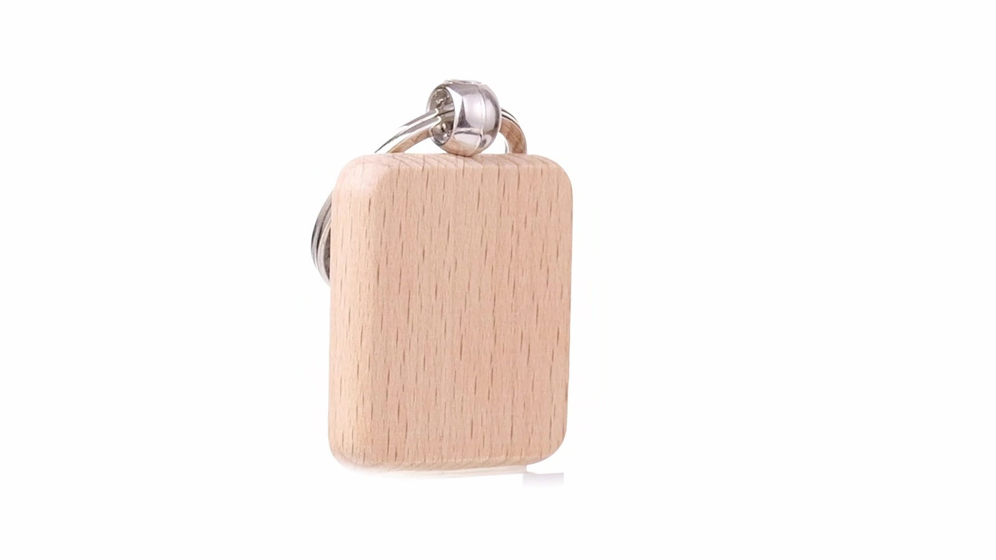 Square wooden keychain