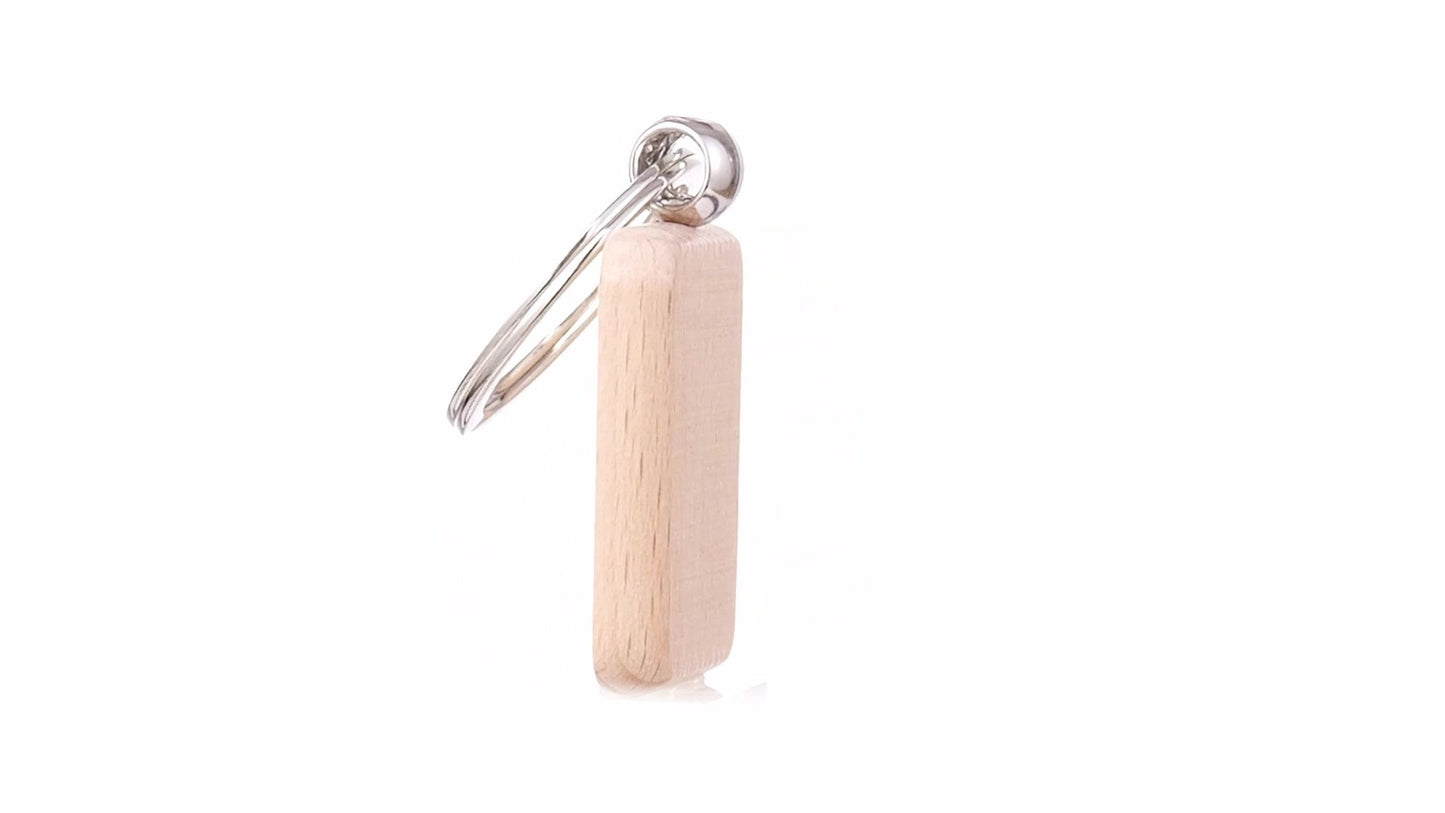Square wooden keychain