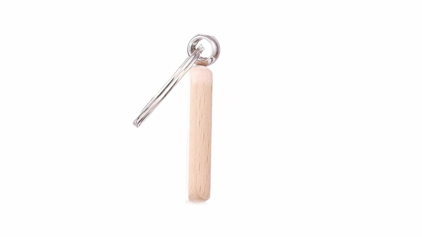 Square wooden keychain