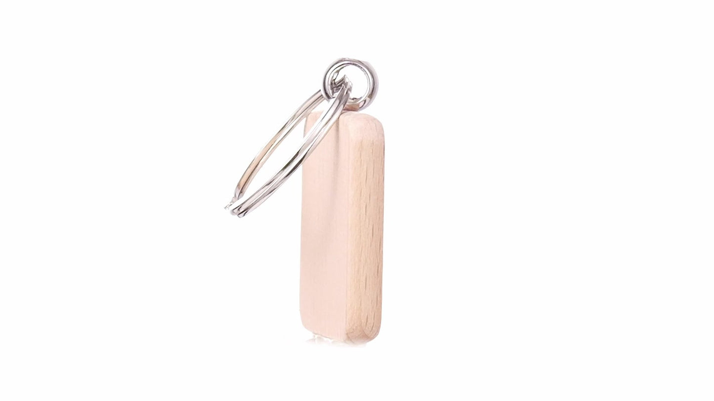 Square wooden keychain
