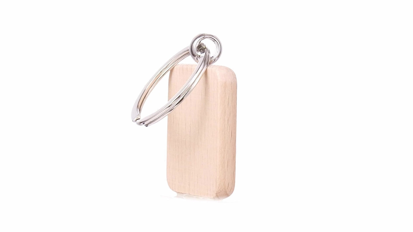 Square wooden keychain