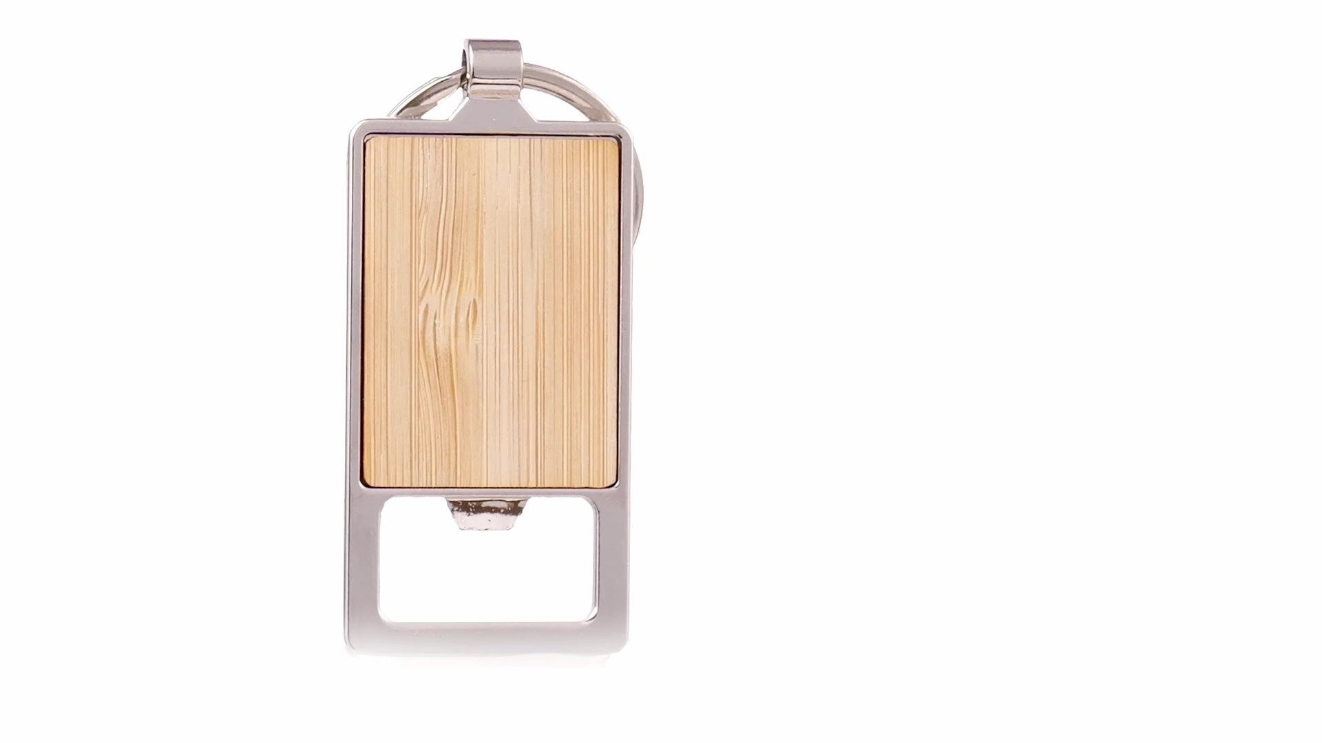 Breloc gravabil desfacator lemn+metal KO1260S129 - Green Print