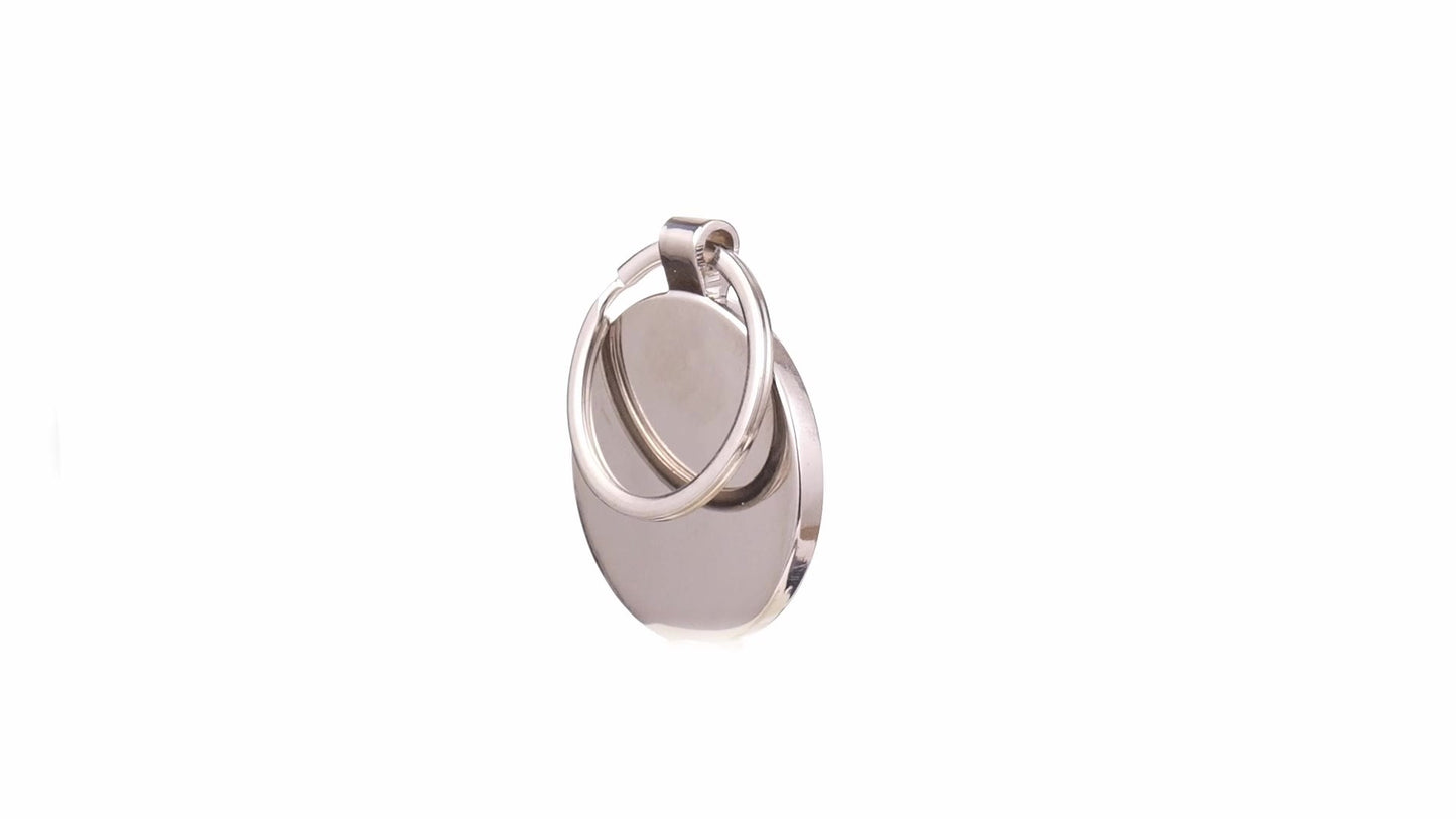 Breloc gravabil rotund lemn+metal