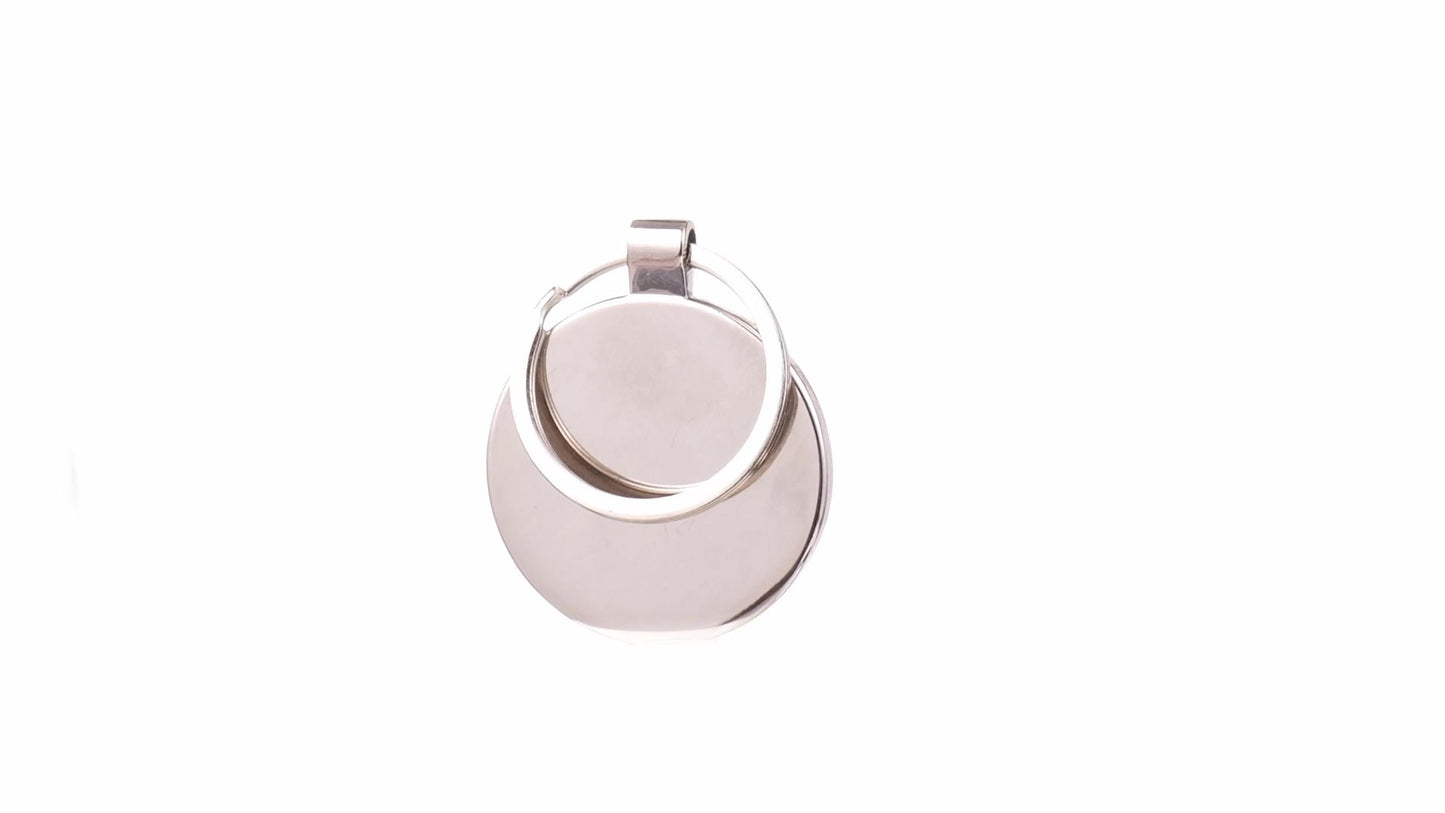 Breloc gravabil rotund lemn+metal