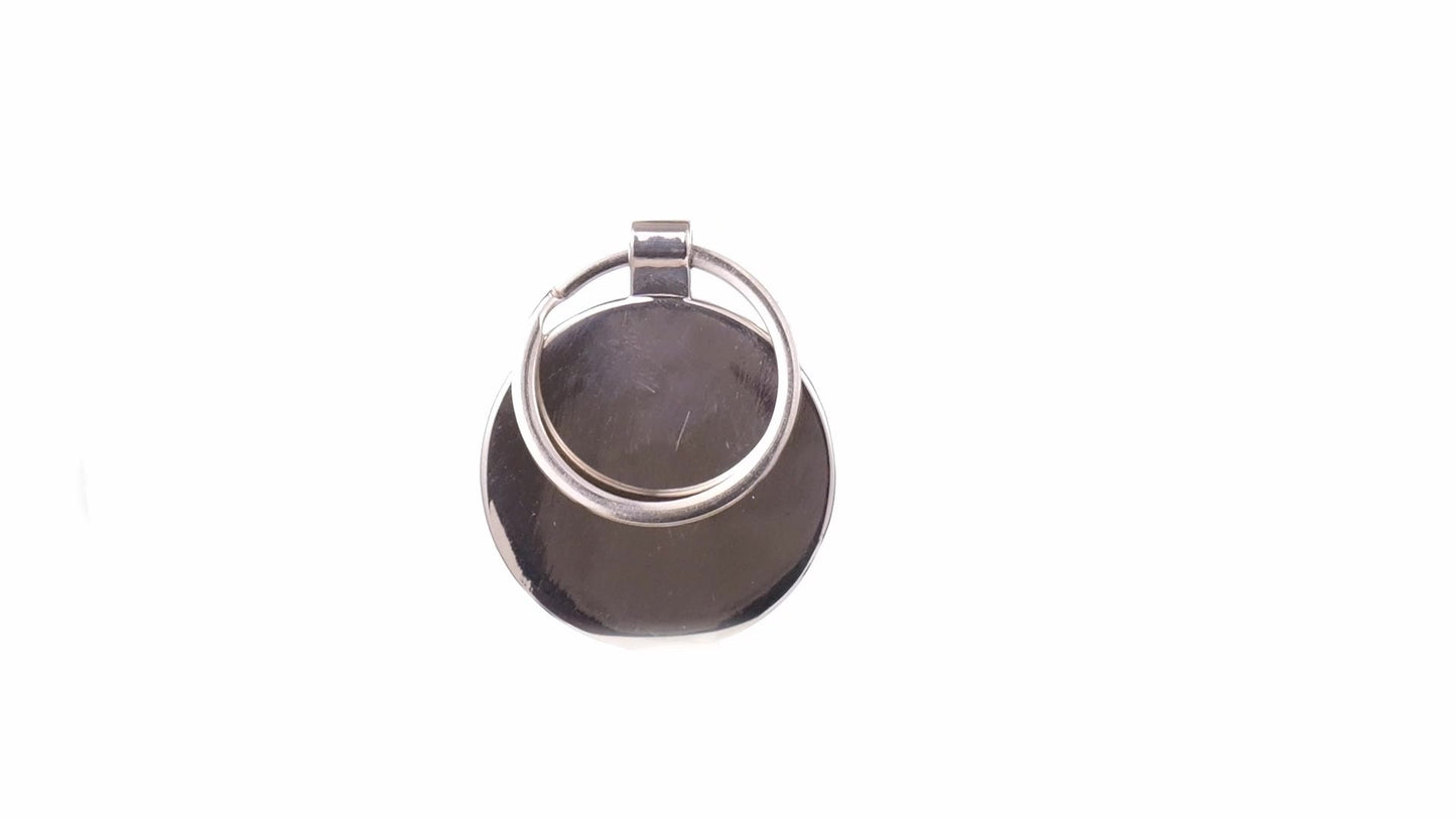 Breloc gravabil rotund lemn+metal