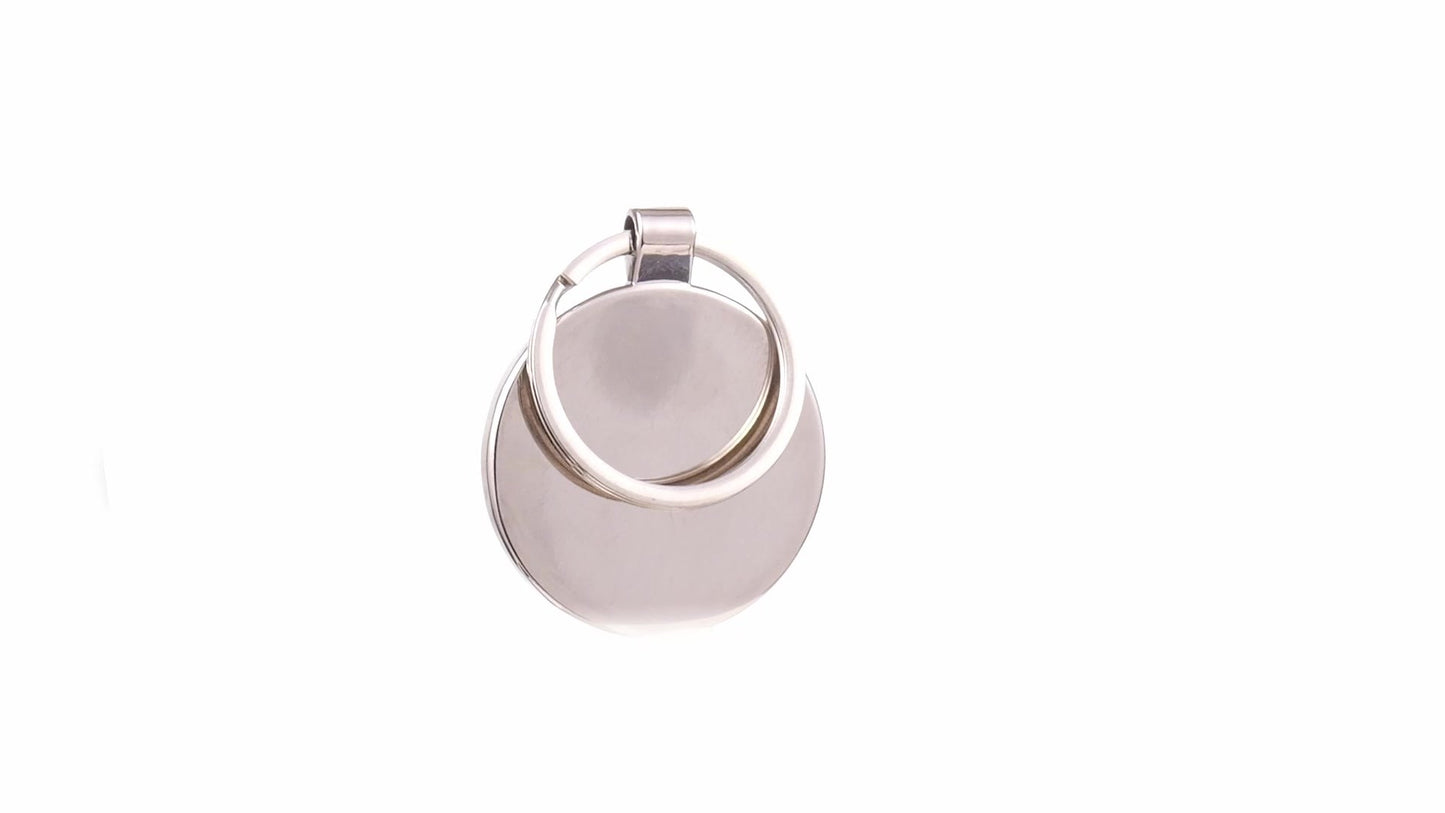 Breloc gravabil rotund lemn+metal