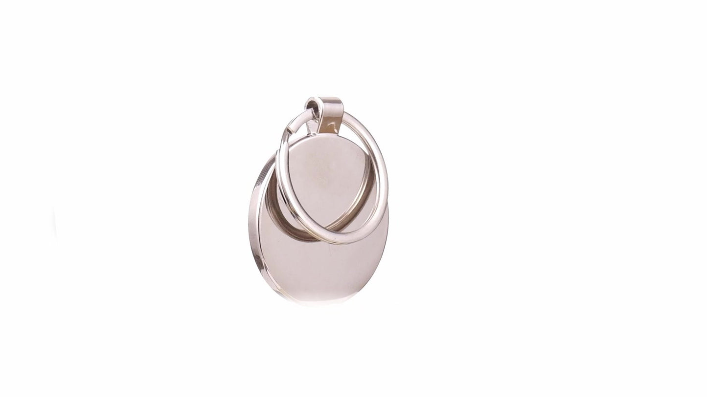 Breloc gravabil rotund lemn+metal