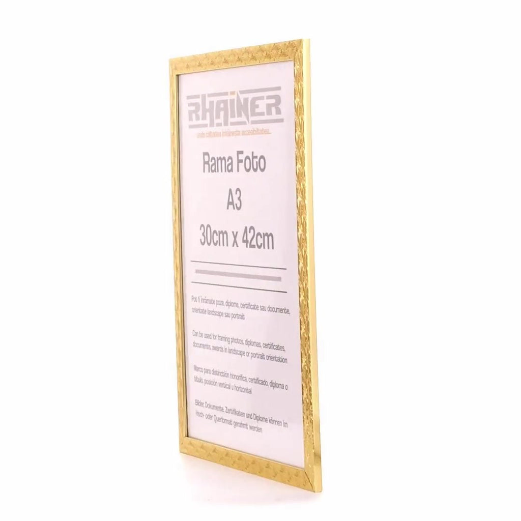 Textured gold Leon photo frame A3