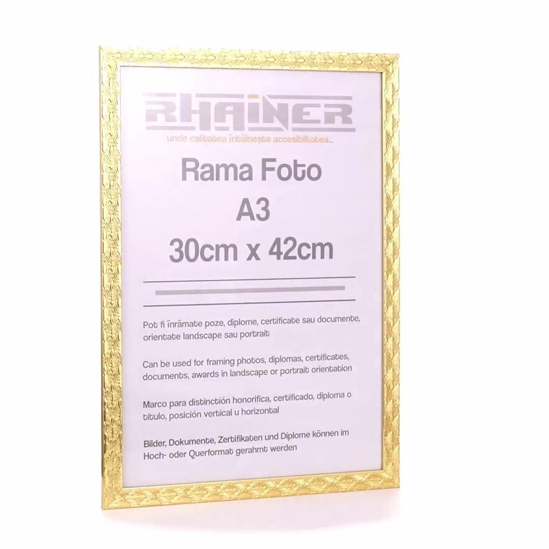 Textured gold Leon photo frame A3