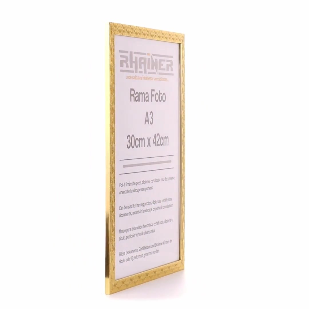 Textured gold Leon photo frame A3