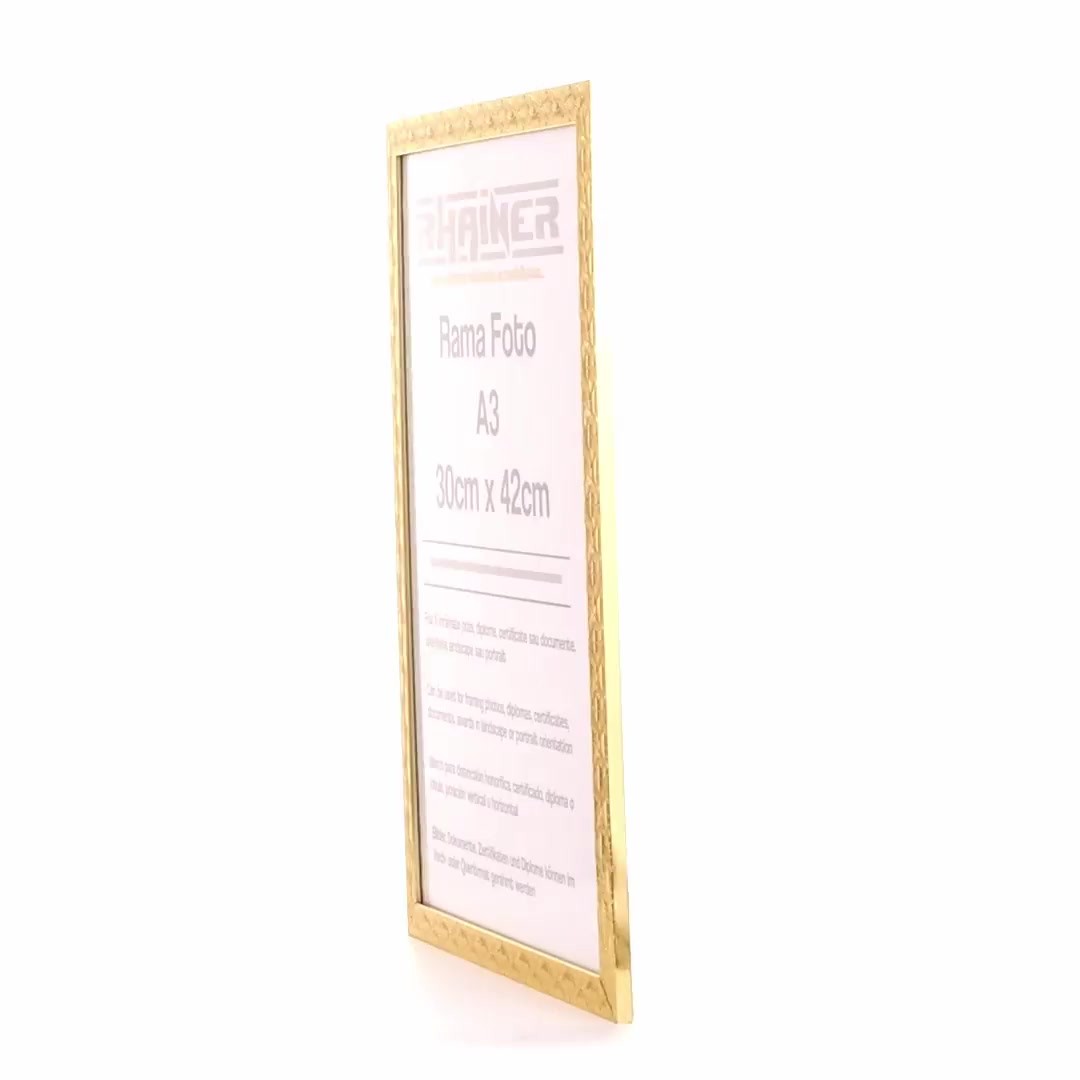 Textured gold Leon photo frame A3