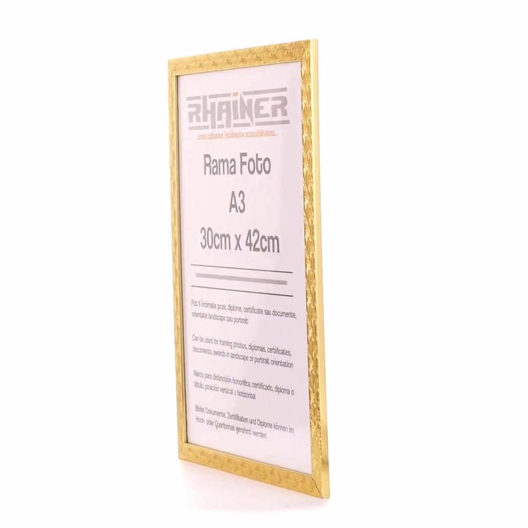 Textured gold Leon photo frame A3