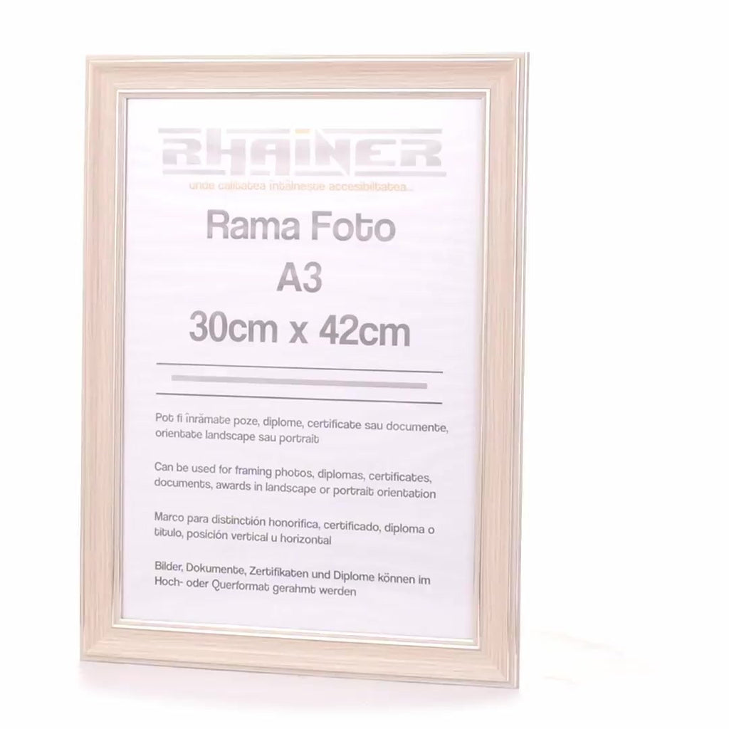 Rama foto Malaga crem+argintiu A3