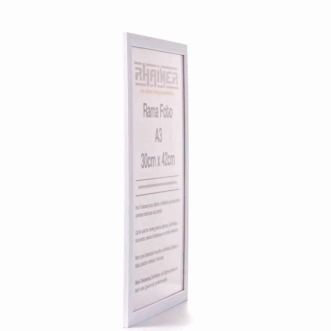 Textured white Leon photo frame A3