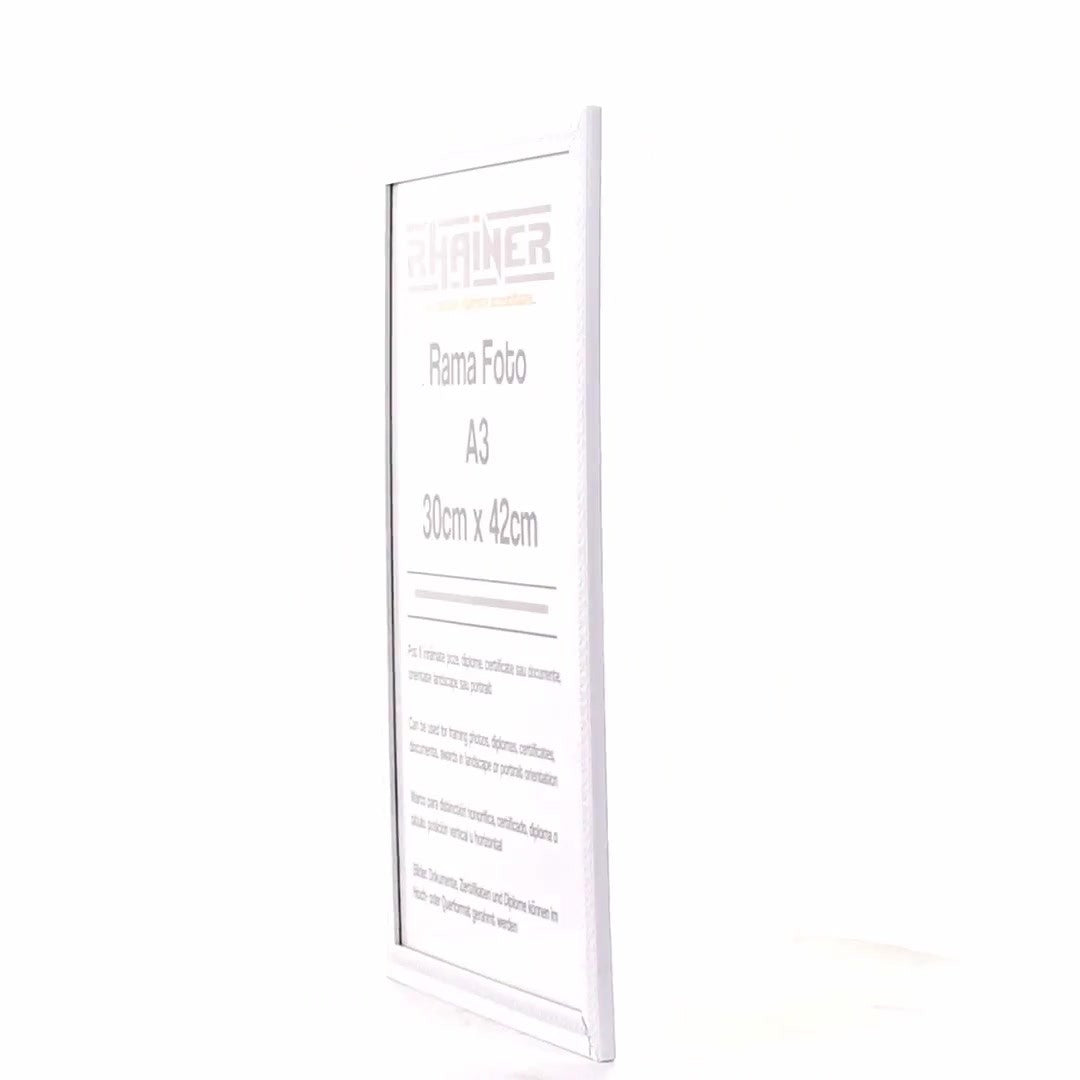 Textured white Leon photo frame A3