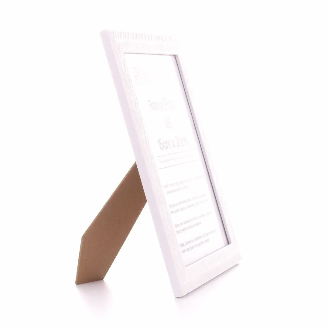 Textured white Leon photo frame A5