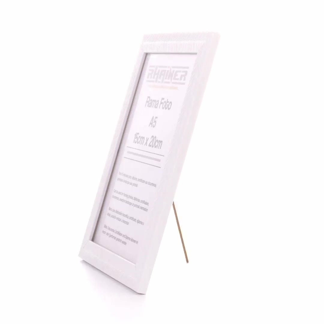 Textured white Leon photo frame A5