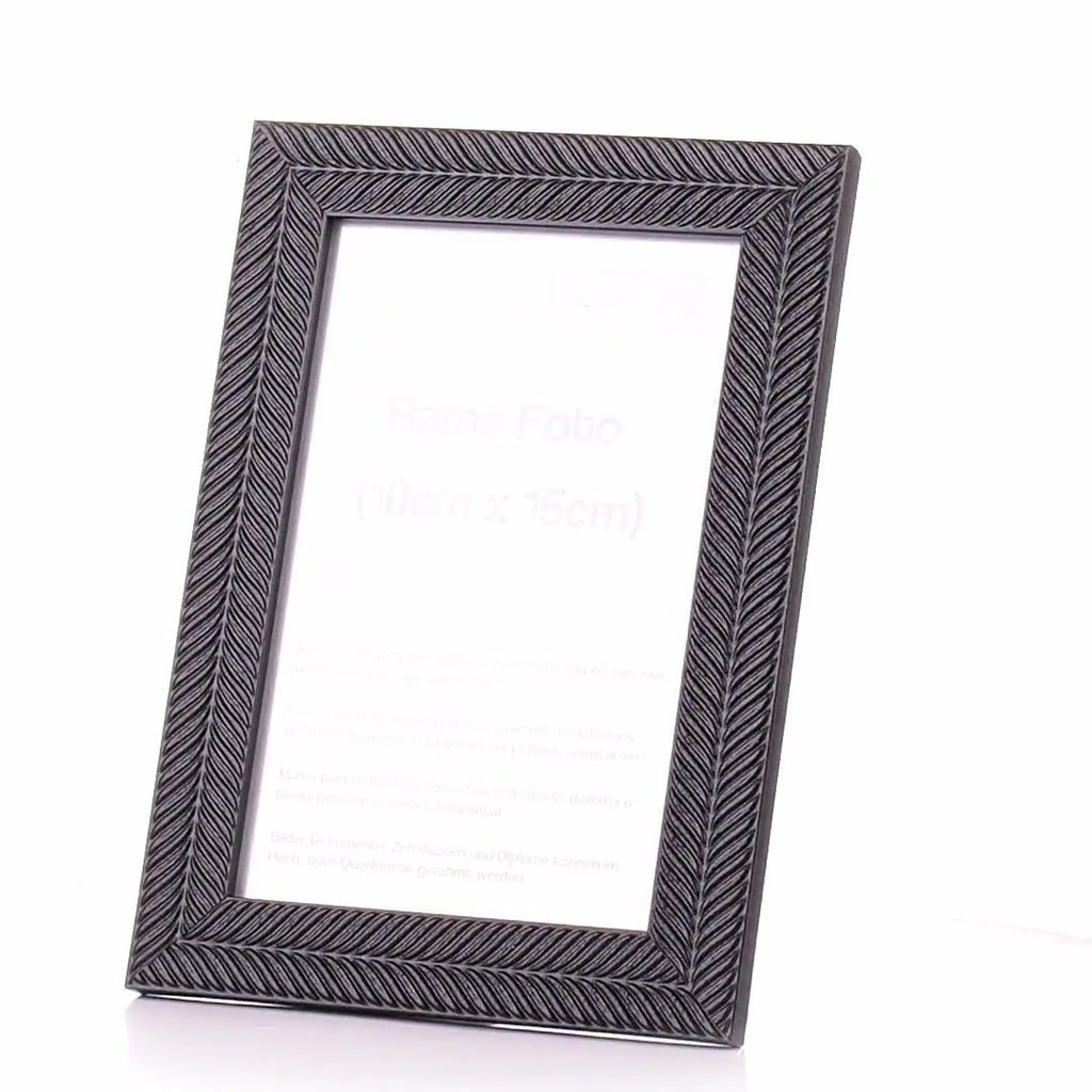 Leon textured black photo frame 10x15