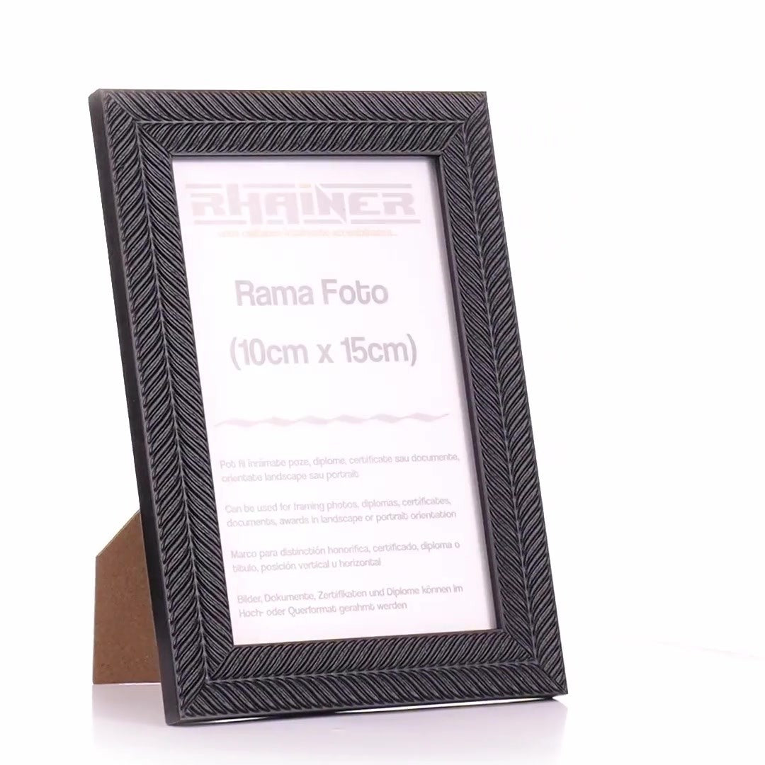 Leon textured black photo frame 10x15